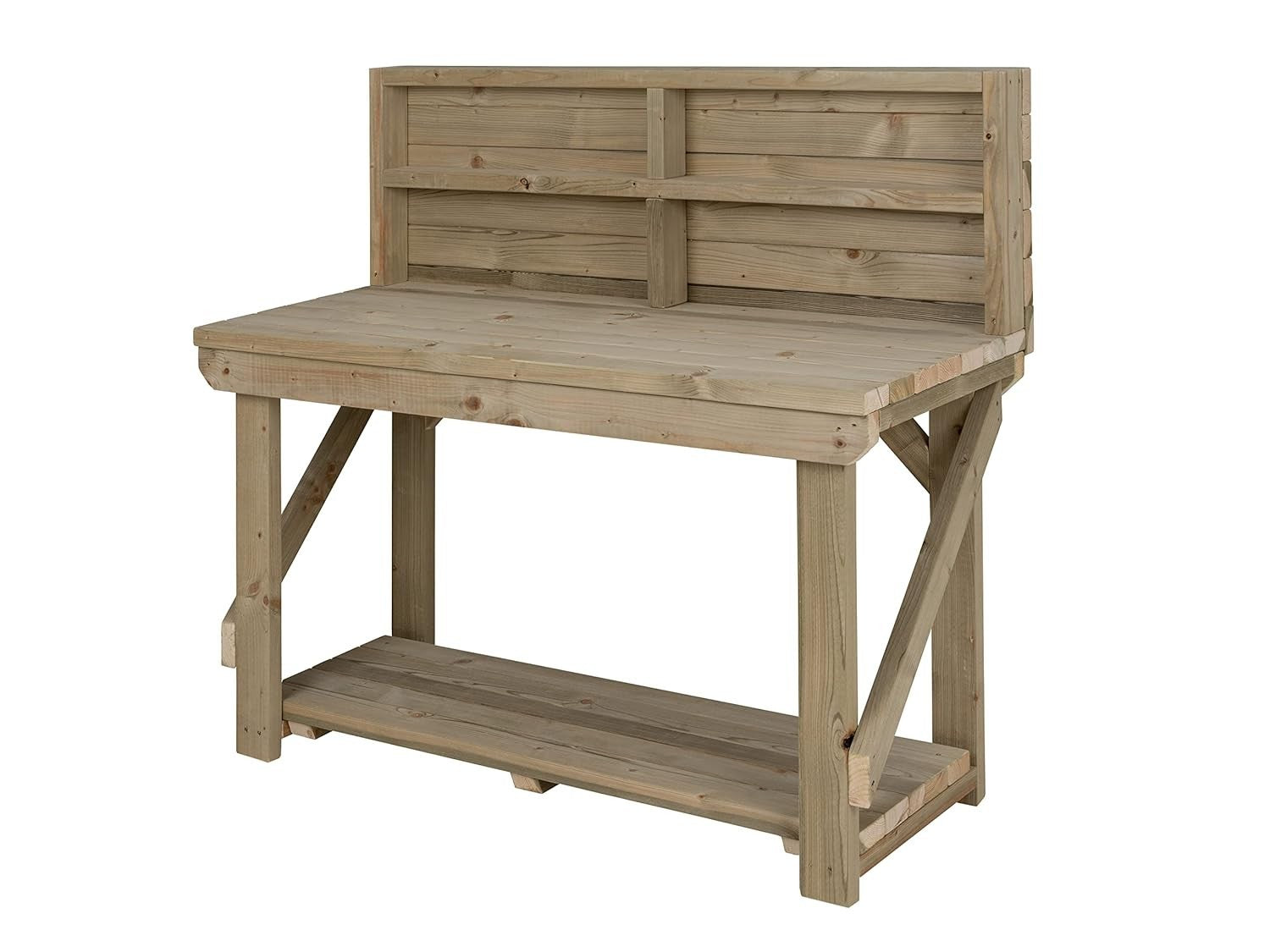 4ft Heavy Duty Workbench with Back Panel – Pressure Treated Indoor/Outdoor Table