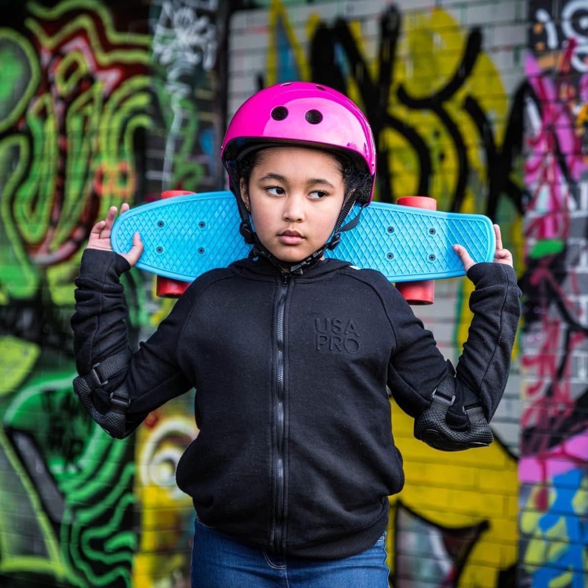 Kids 22" Retro Cruiser Skateboard Plastic Deck Mini Skate Beginner Board