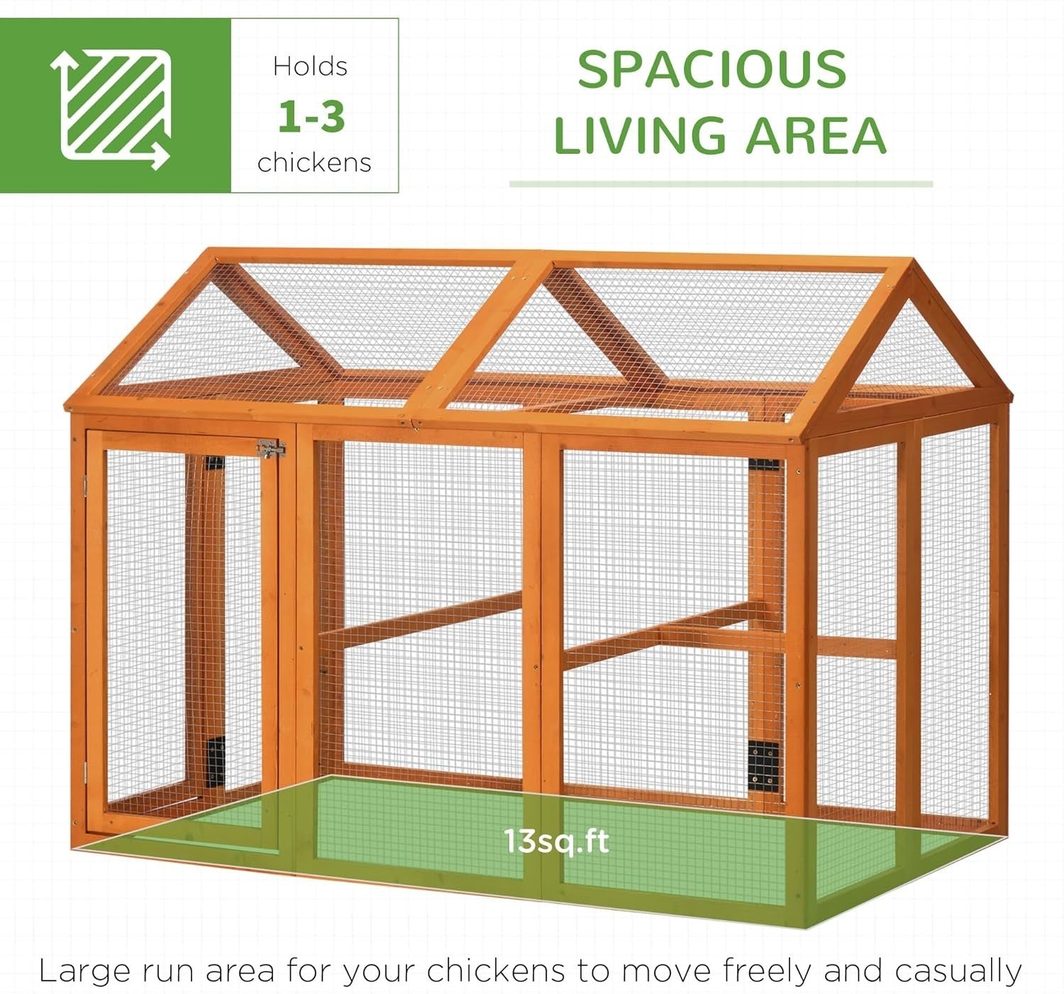 Expandable Wooden Chicken Run Outdoor Pet Playpen Ventilated 1–3 Hens