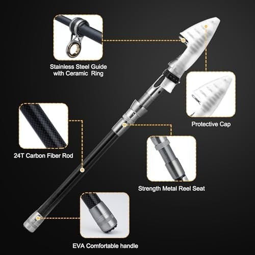 Telescopic Fishing Rod & Reel Kit 2.1m Spinning Pole with Lures & Bag