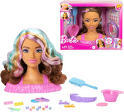 Kids Hair Styling Doll Head Dark Brown Hair w/ 20+ Accessories Color Change