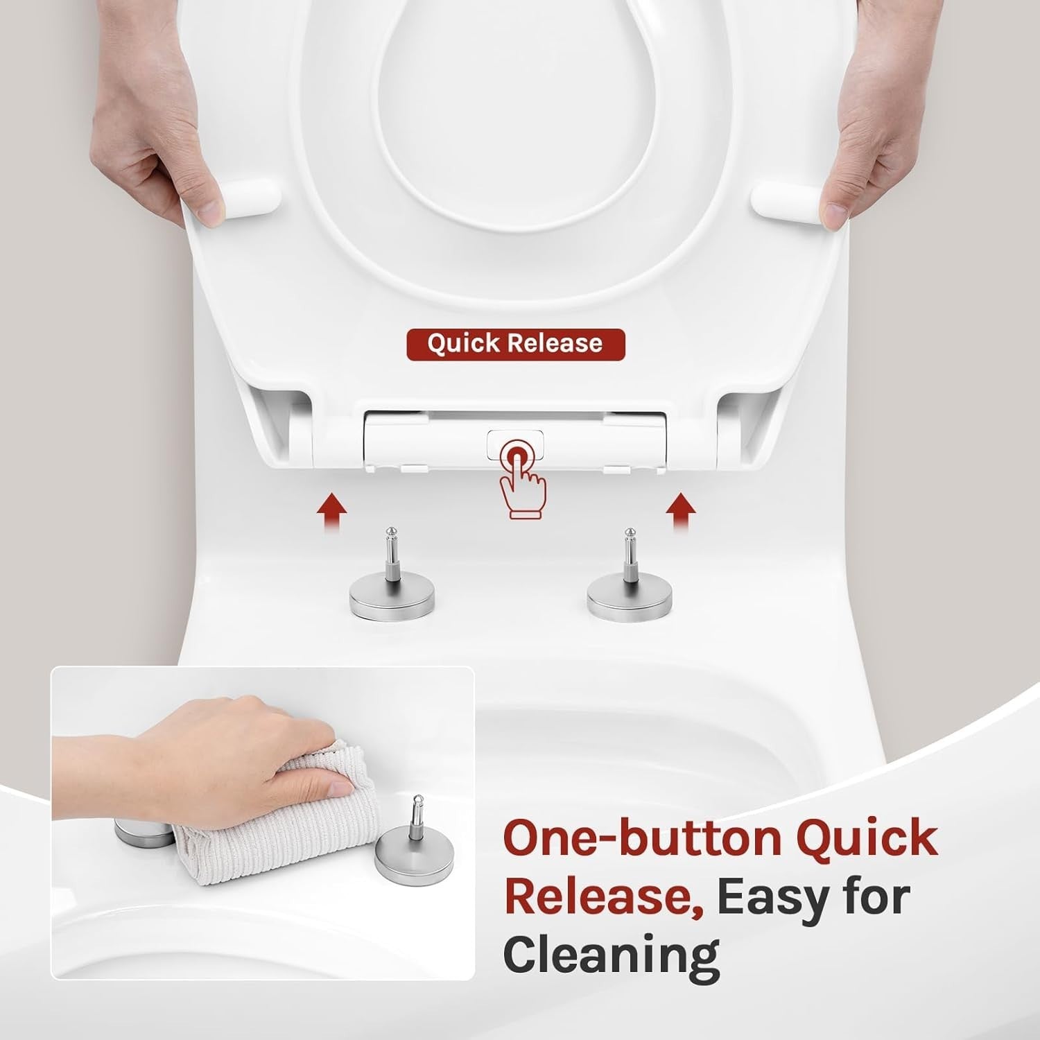 Family Toilet Seat Soft Close Toddler Child Seat Quick Release Adjustable White