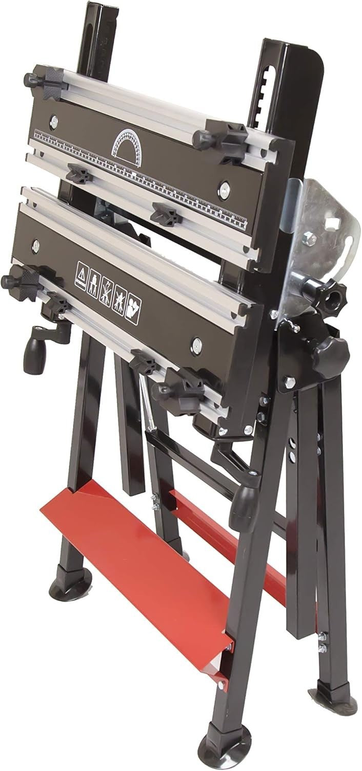 Foldable Steel Workbench Aluminium Surface 100kg Load Tilting Table Adjustable