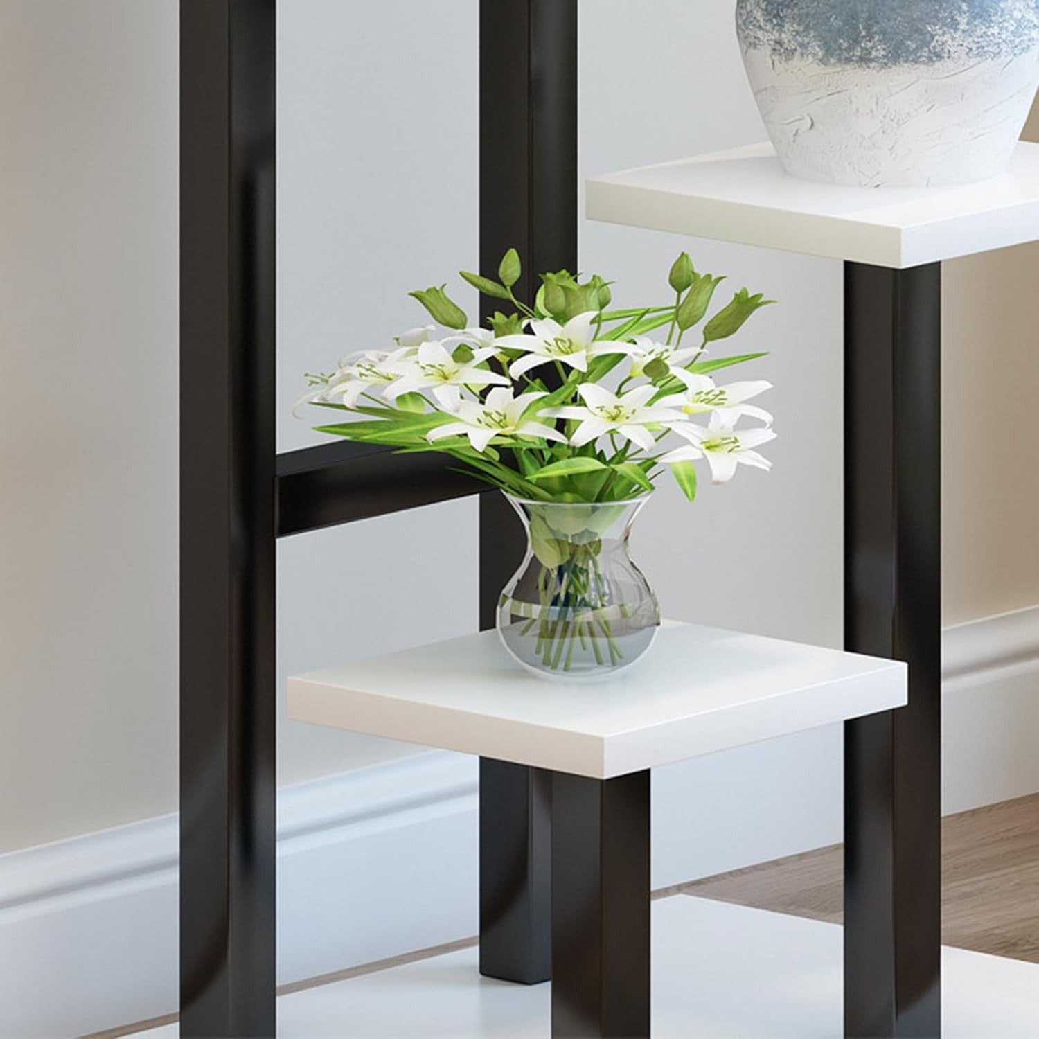 5 Tier Black Metal Plant Stand Indoor Outdoor Heavy Duty Flower Pot Display Rack