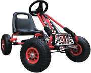 Kids Pedal Go Kart Ride On Car Red Adjustable Seat Rubber Tyres 4-8Y