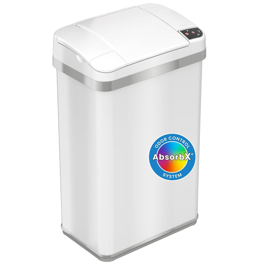 15L Touchless Sensor Kitchen Bathroom Bin Odour Filter White