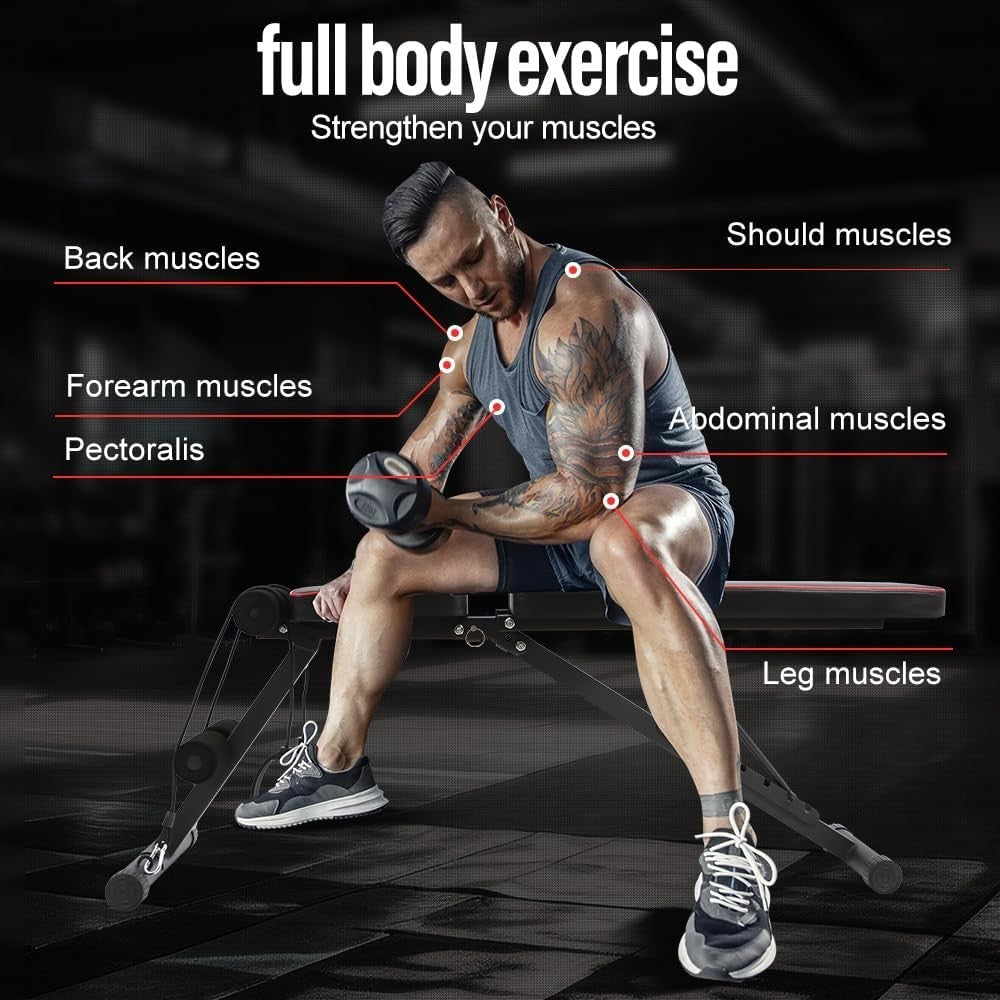 Adjustable Foldable Weight Bench Incline Decline 600lb Home Gym
