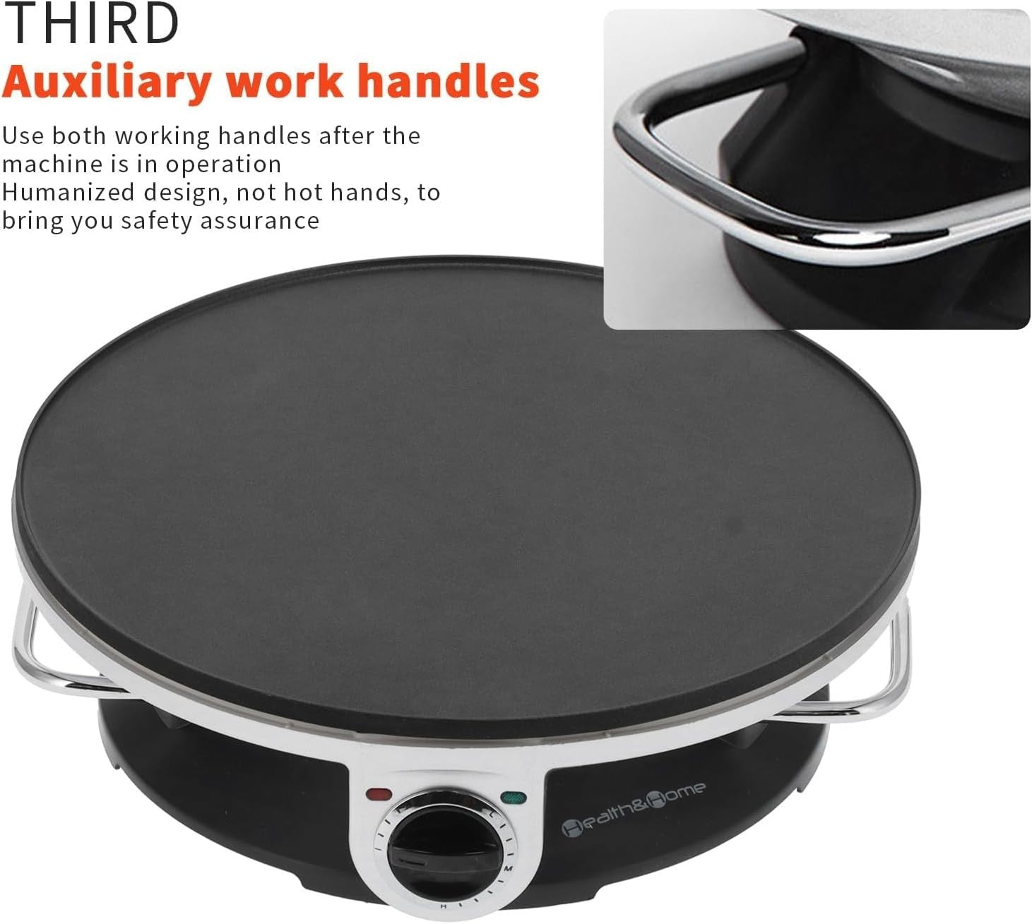 1200W Electric Crepe Maker 13" | Non-Stick Pancake & Roti Machine