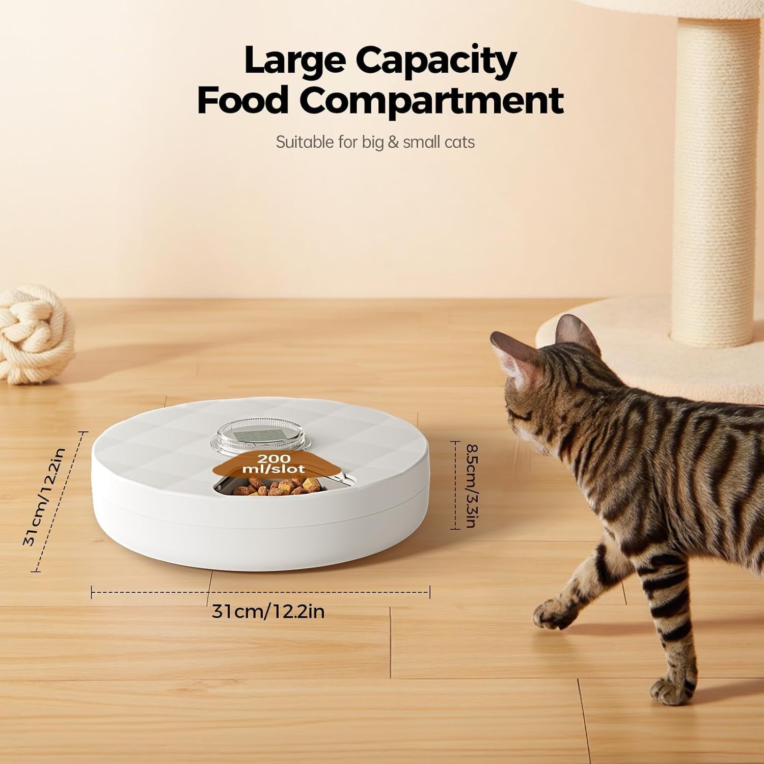 Automatic Wet Food Cat Feeder Timer 6 Meal Ice Pack Pet Dispenser