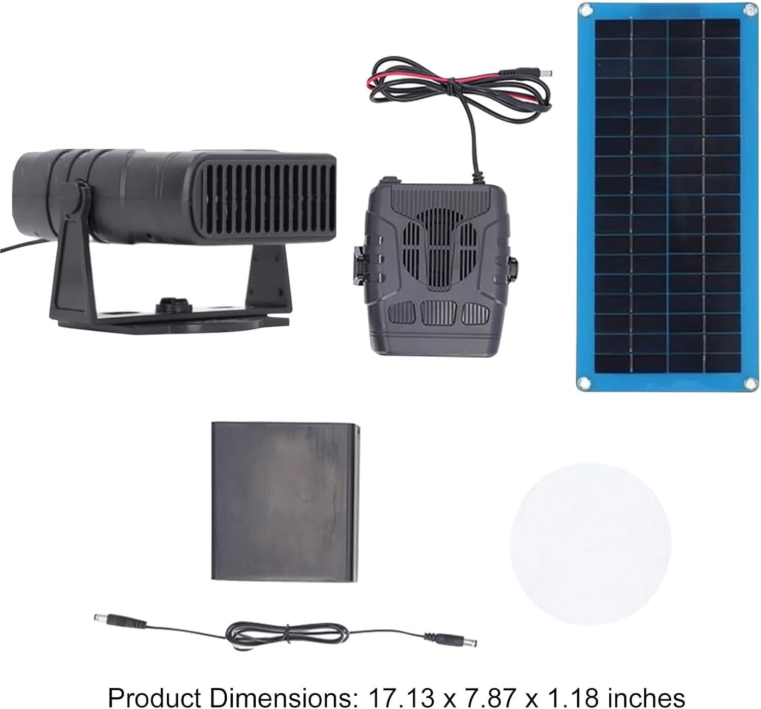 20W Solar Chicken Coop Heater Panel Kit Warm Air Blower