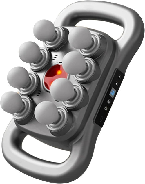 Multi Head Massage Gun Deep Tissue Muscle Relief 30 Intensities Red Light