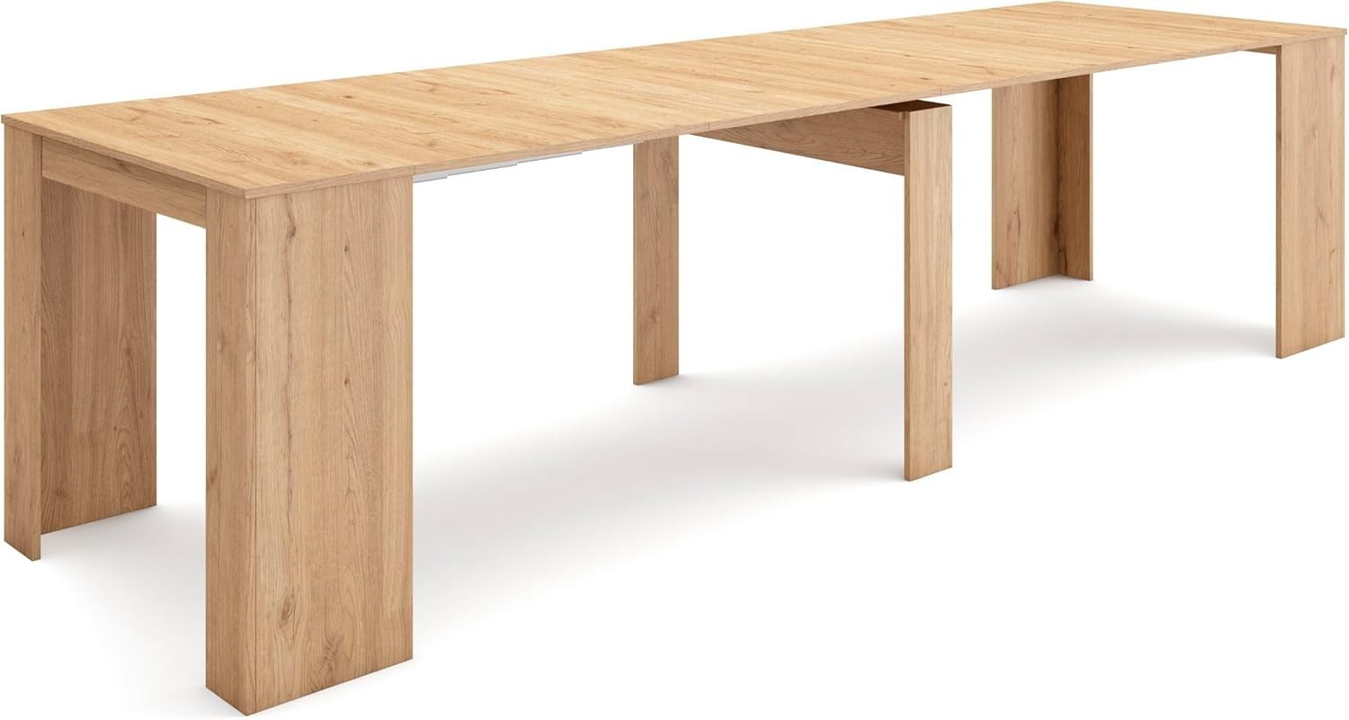 Large Extendable Console Dining Table Folding Space-Saving Oak 90–302cm Modern