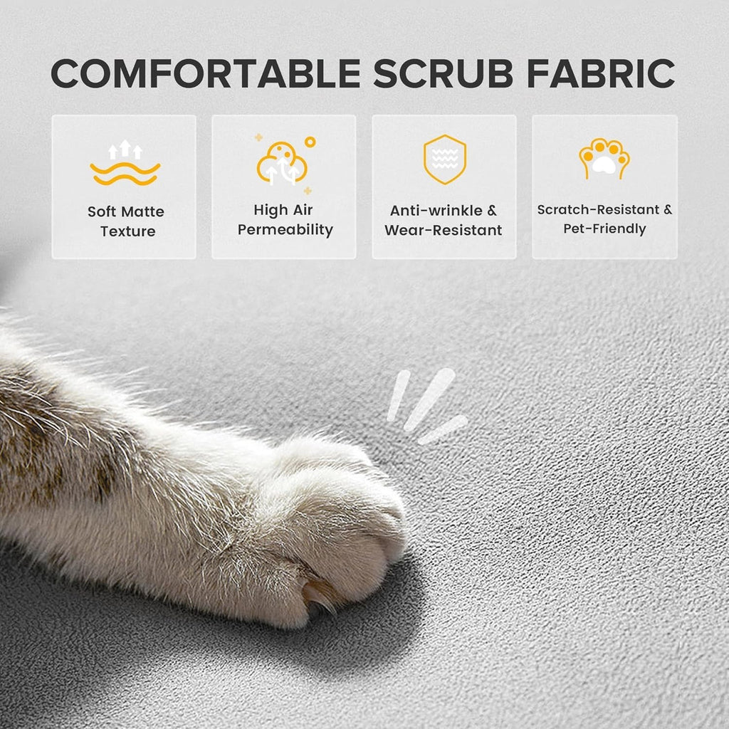 3 Seater Grey Sofa Bed Fabric Futon Couch Adjustable Back Guest Room