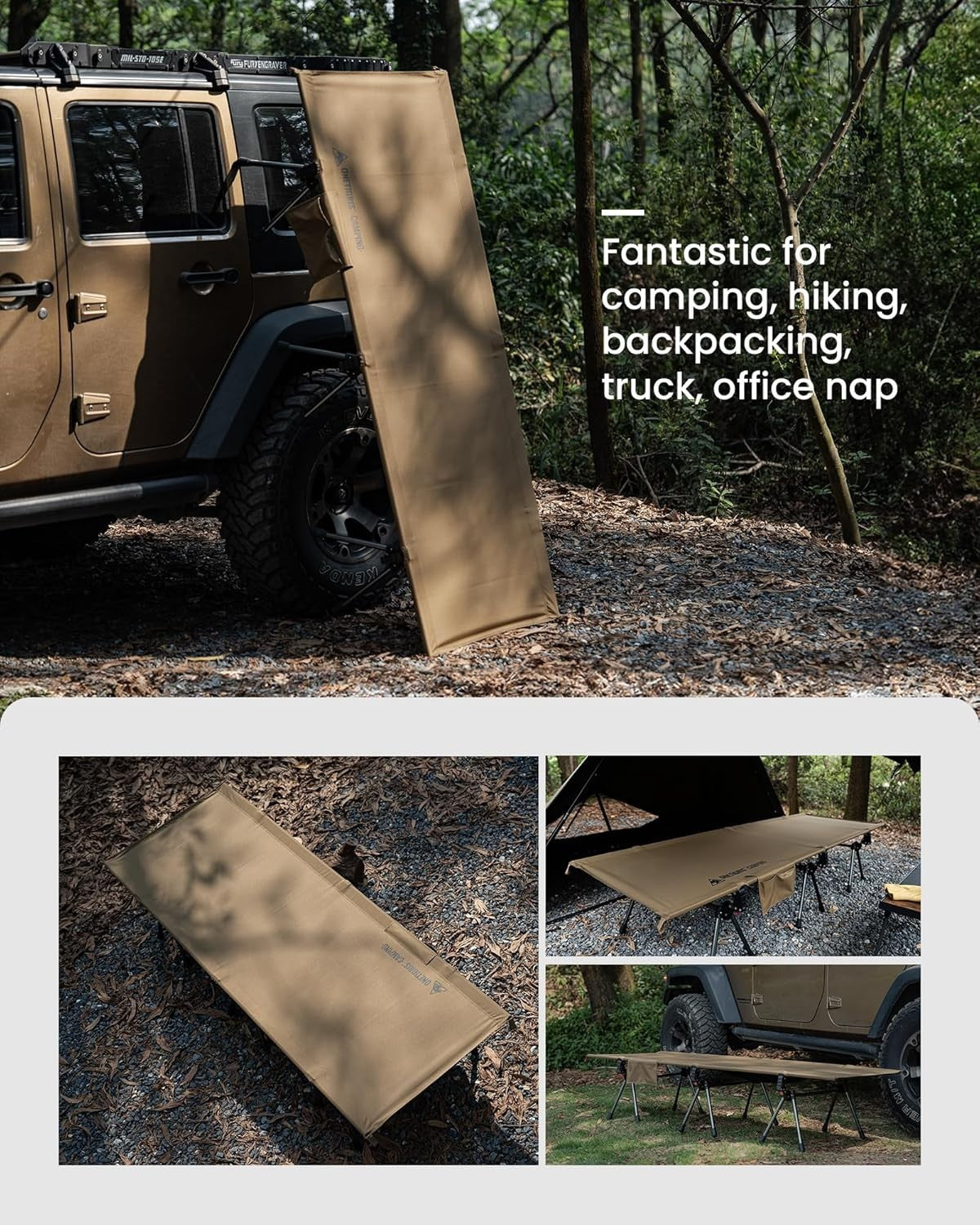 Adjustable Folding Camping Cot Portable Bed 330lbs Support Outdoor Travel
