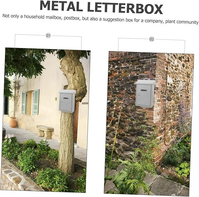 Wall Mounted Mailbox Stainless Steel Outdoor Post Box Secure Letter Holder
