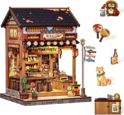 DIY Book Nook Kit Sakura Alley Miniature House LED Bookend Decor