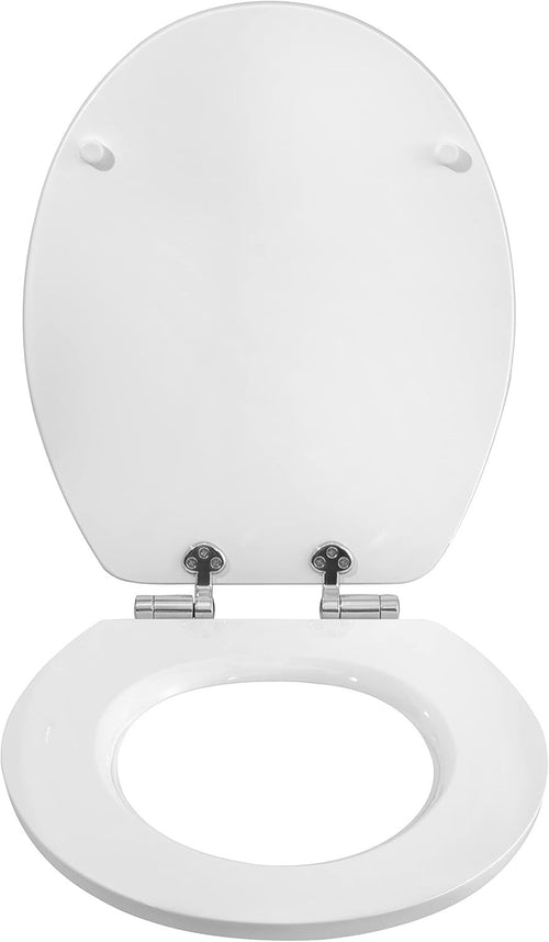 Wooden Toilet Seat Soft Close Heavy Duty MDF Standard Bowl 43.8x37.8cm