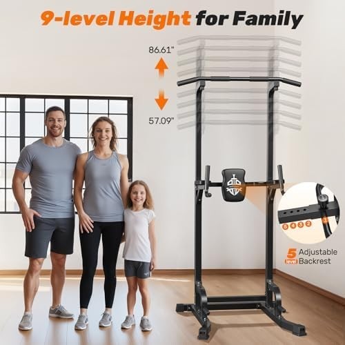 10-in-1 Pull Up Dip Station Power Tower Home Gym 180KG Load Alloy Steel