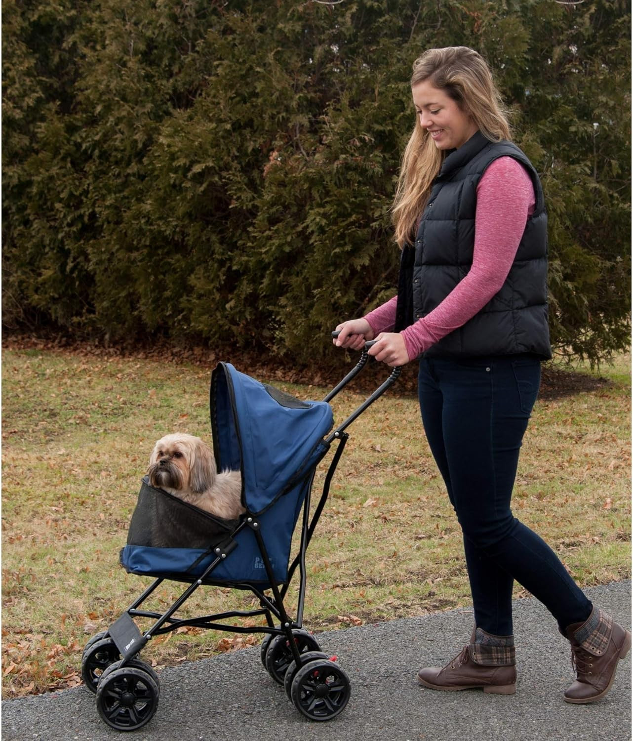 Pet Stroller for Dogs & Cats up to 15kg Foldable Lightweight Travel Pushchair