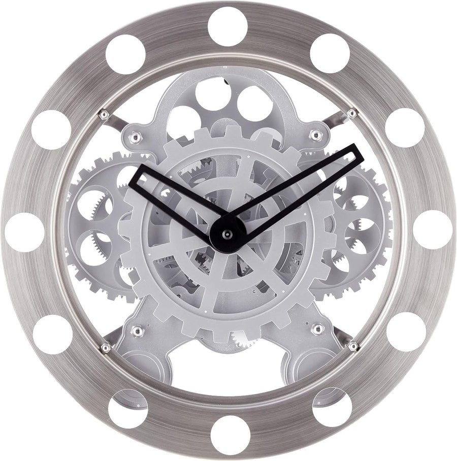 Modern Moving Gears Wall Clock | Battery Powered, Stylish Analog Decor
