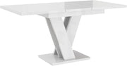 White Gloss Extendable Dining Table Modern 120–160cm Space Saving Room