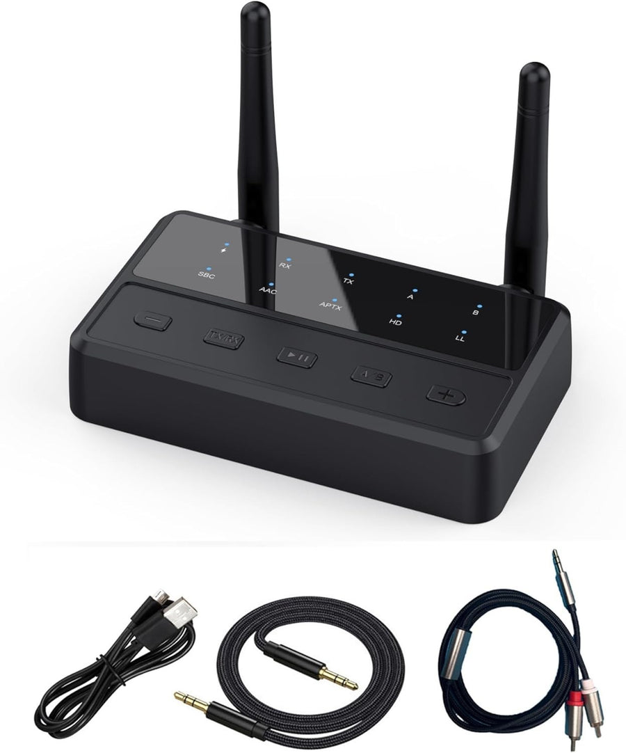 Bluetooth 5.4 TV Audio Transmitter Receiver aptX HD Low Latency