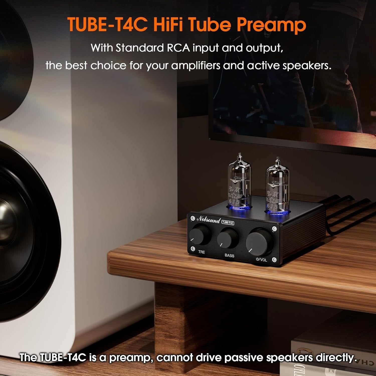 Mini Tube Preamp Class A Stereo Audio Amplifier Bass Treble Control