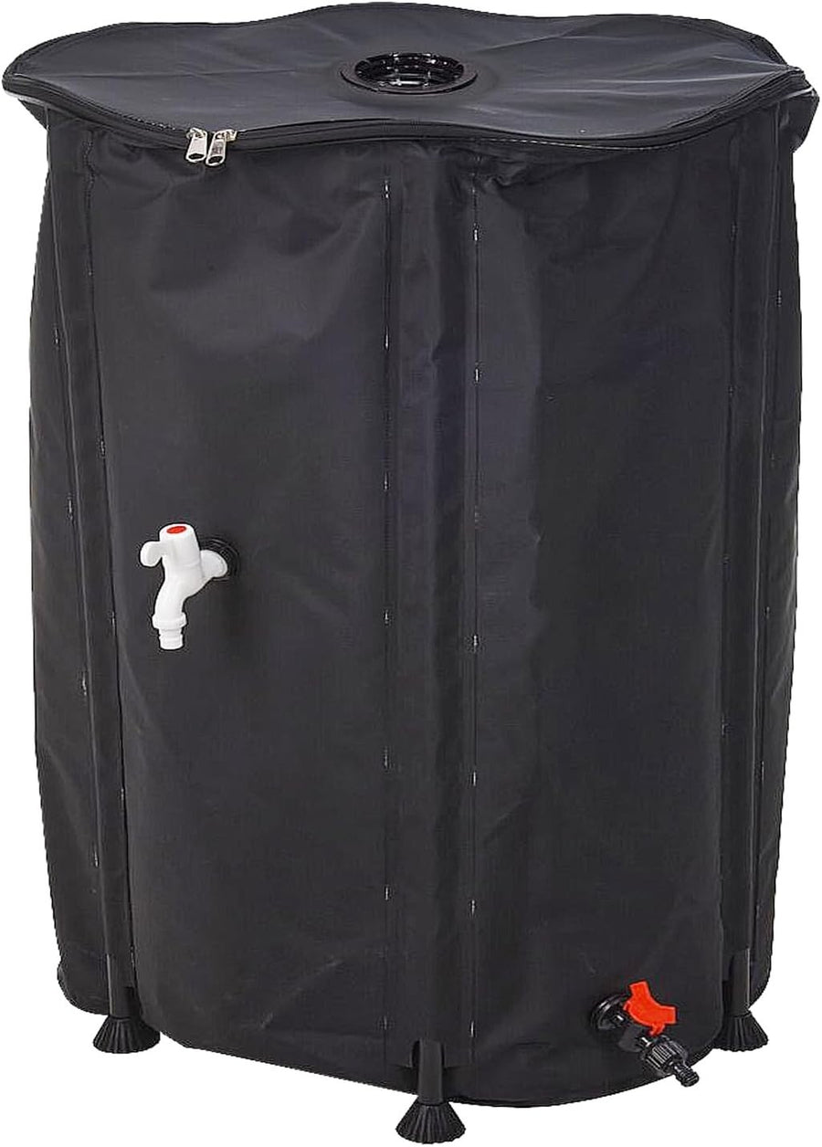 500L Collapsible Water Butt Kit with Tap, Hose Connector & Lid for Garden