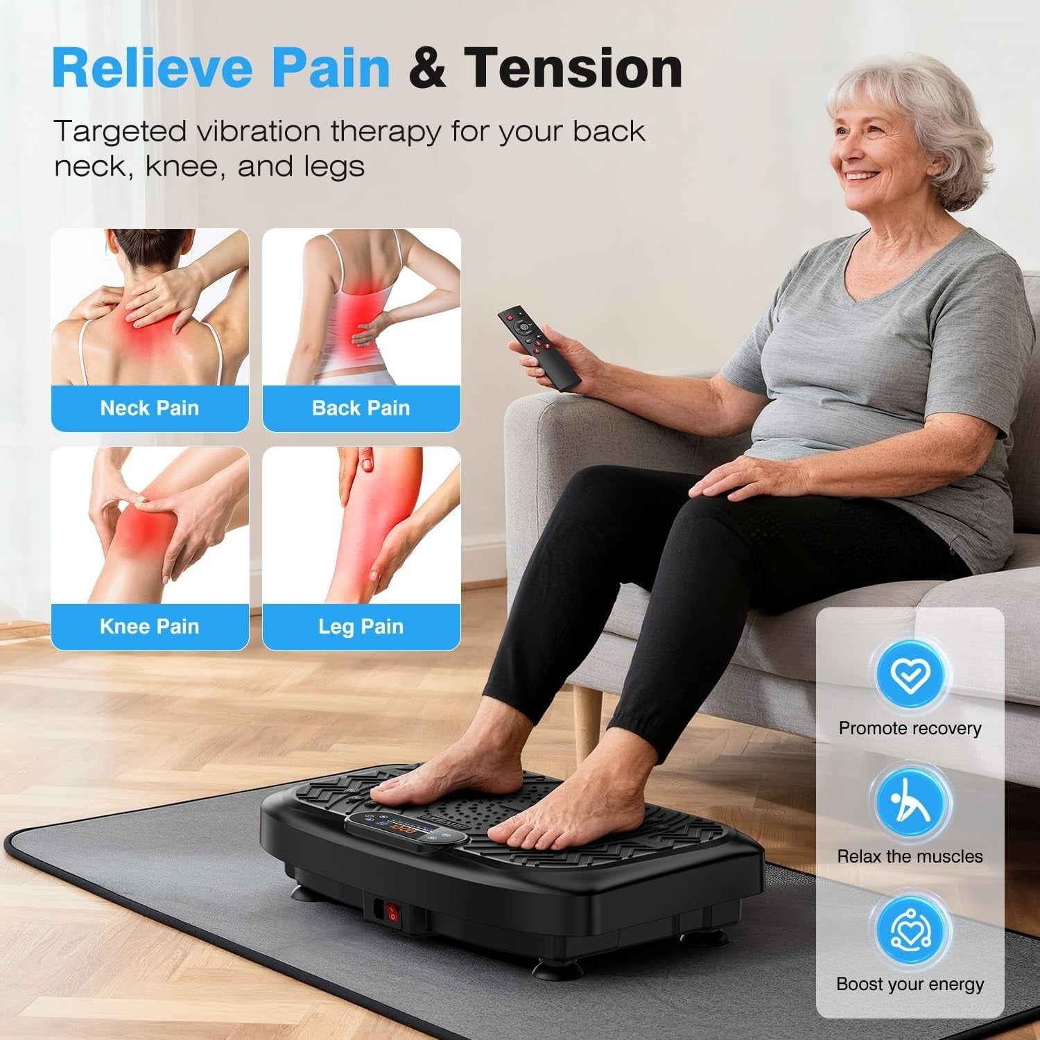 Vibration Plate Exercise Machine 199 Speeds 7 Modes 220KG Bluetooth