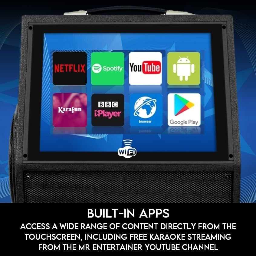 Portable Karaoke Machine 4 Wireless Mics Touchscreen Speaker