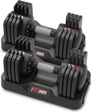18kg Adjustable Dumbbell Pair 5-in-1 One-Hand Dial Space Saving