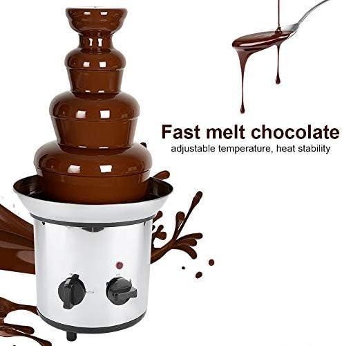 4 Tier Chocolate Fountain Machine 170W Electric Fondue Stainless