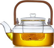 800ml Glass Teapot with Infuser Stovetop Safe Loose Leaf Tea Pot