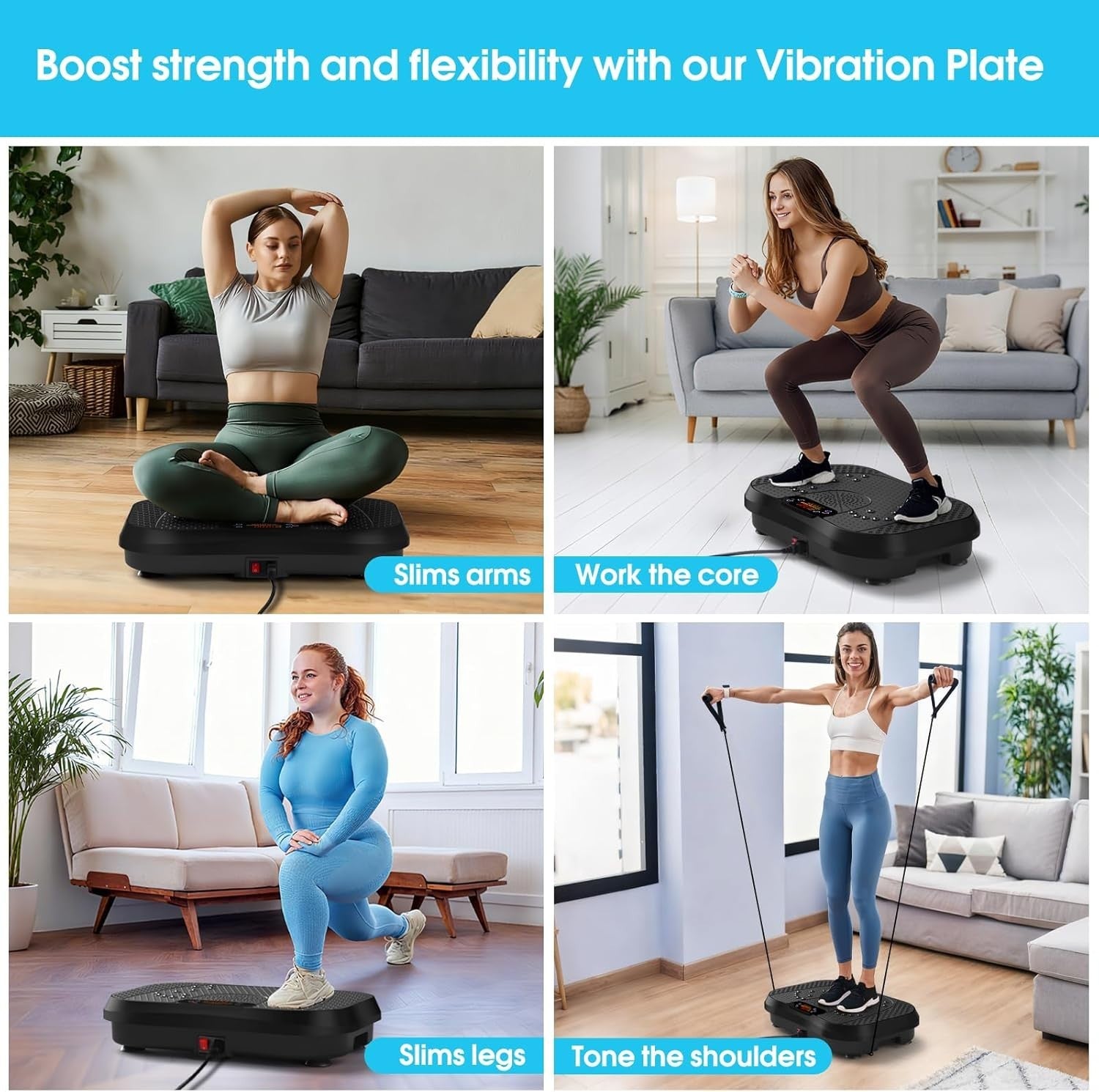 Power Vibration Plate Lymphatic Drainage 450lb Whole Body Workout