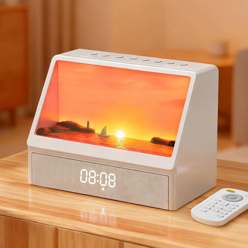 Sunrise Alarm Clock Wake Up Light Natural Sounds Bedside Night Lamp