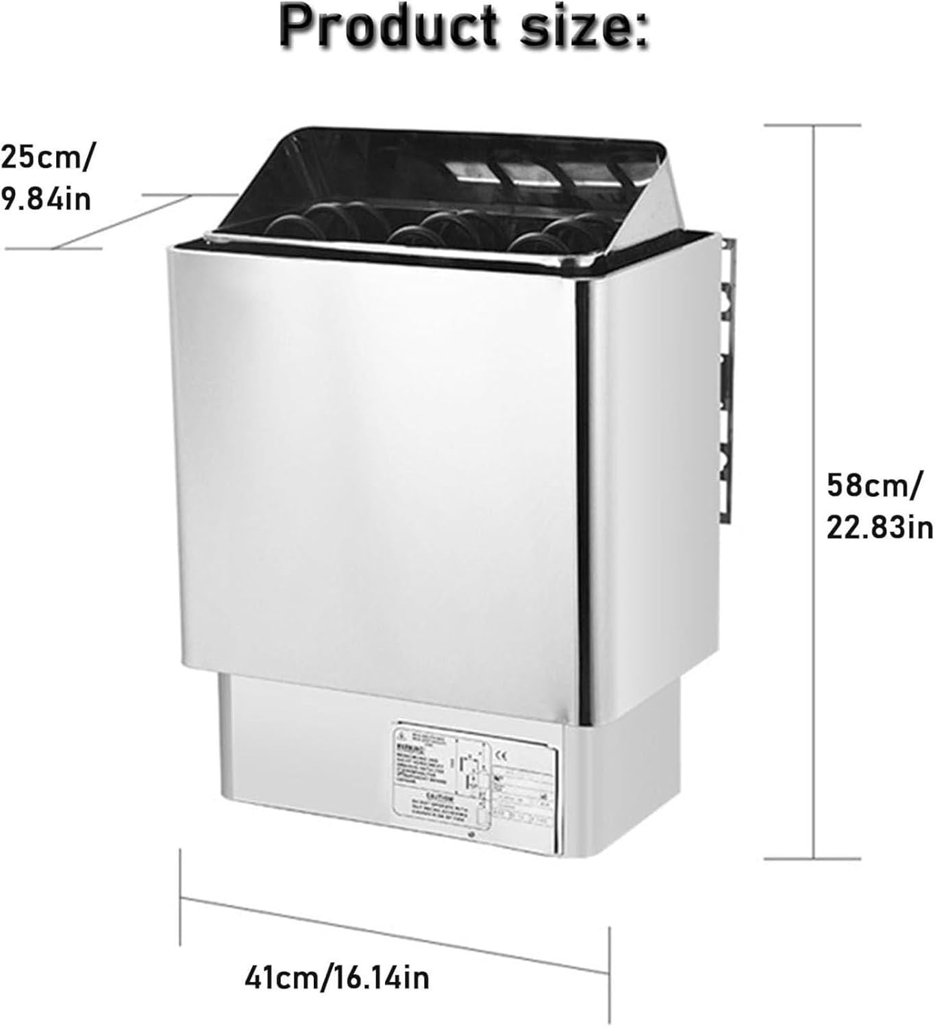 Stainless Steel Electric Sauna Heater 9KW Wet & Dry Stove w/ External Controller