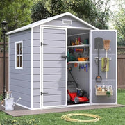 Outdoor 6x4.5ft Resin Storage Shed Lockable Garden Tool & Bike Box