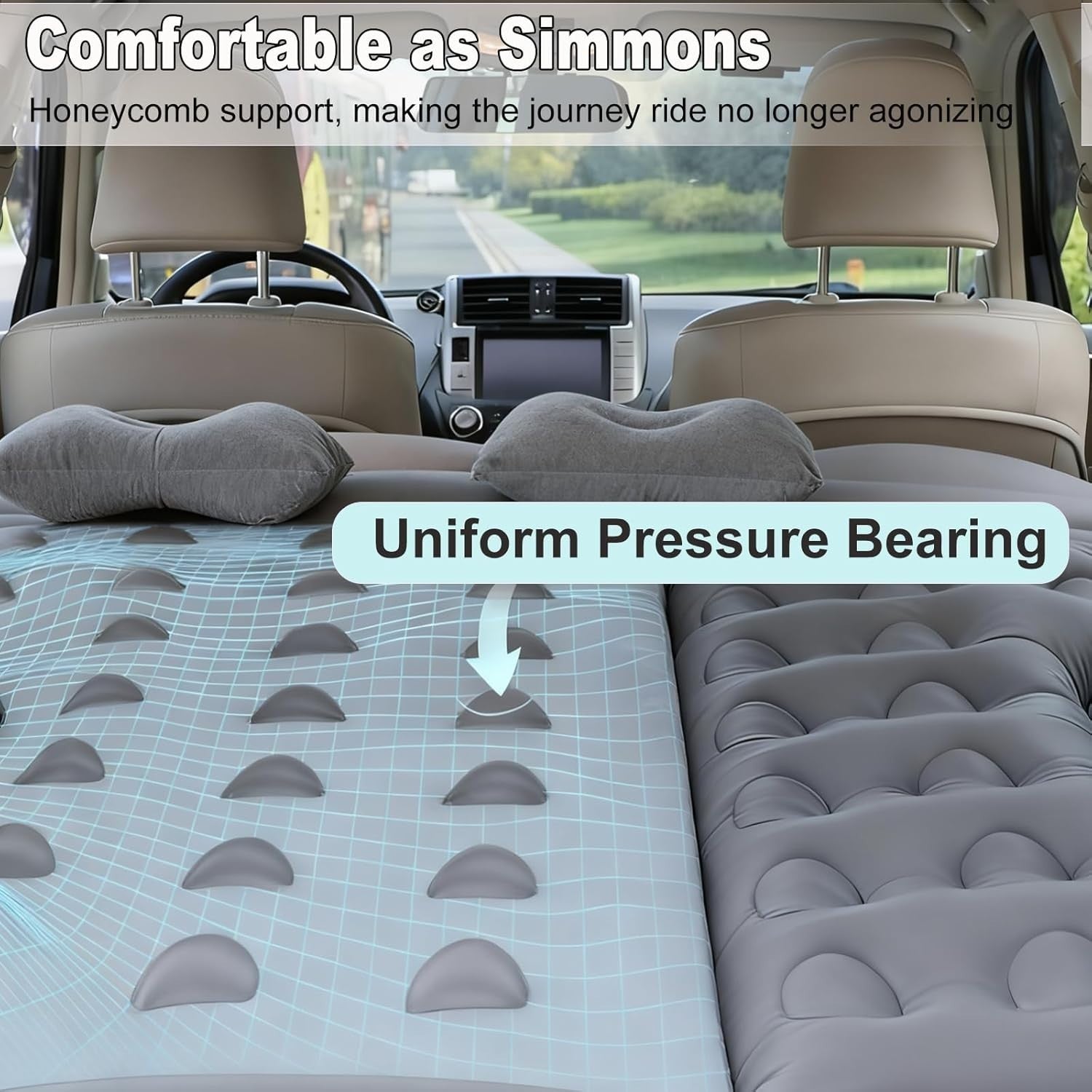 SUV Truck Inflatable Car Mattress 175×130×15CM with Electric Pump