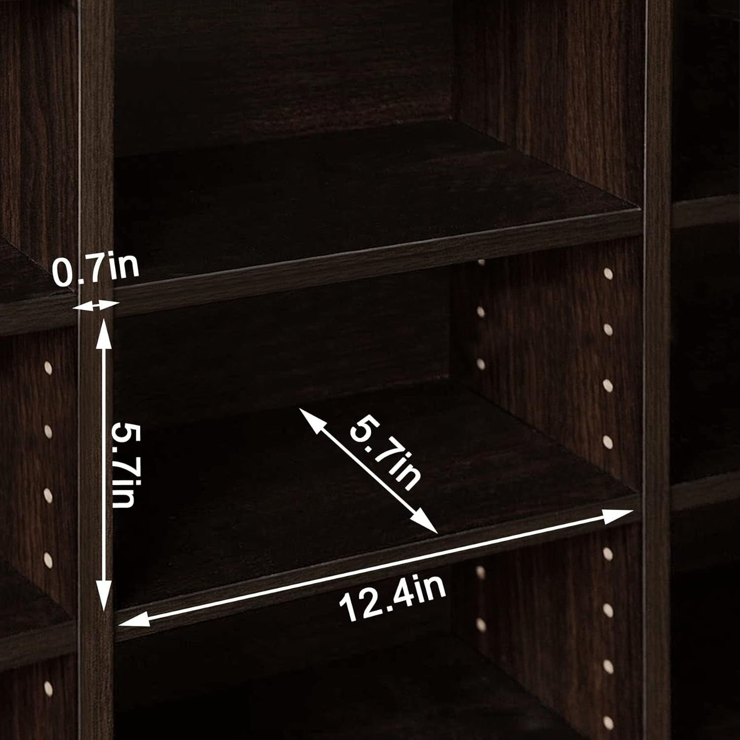 Large Media Storage Cabinet 1116 CD 528 DVD Adjustable Shelves Espresso