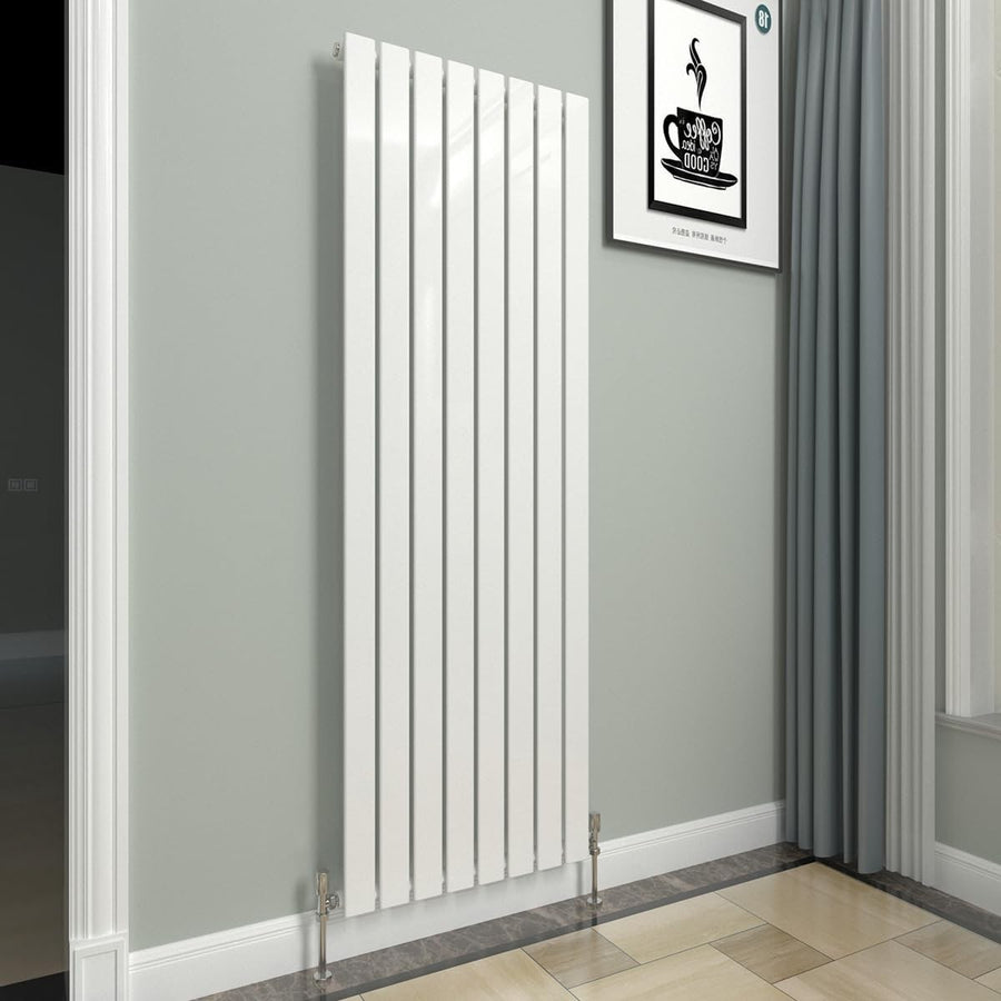 Vertical Designer Radiator White 1600x544mm Single Modern Heating