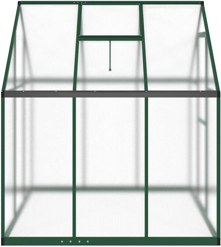 Large Aluminium Greenhouse 169x169x195cm Polycarbonate Panels with Base Frame