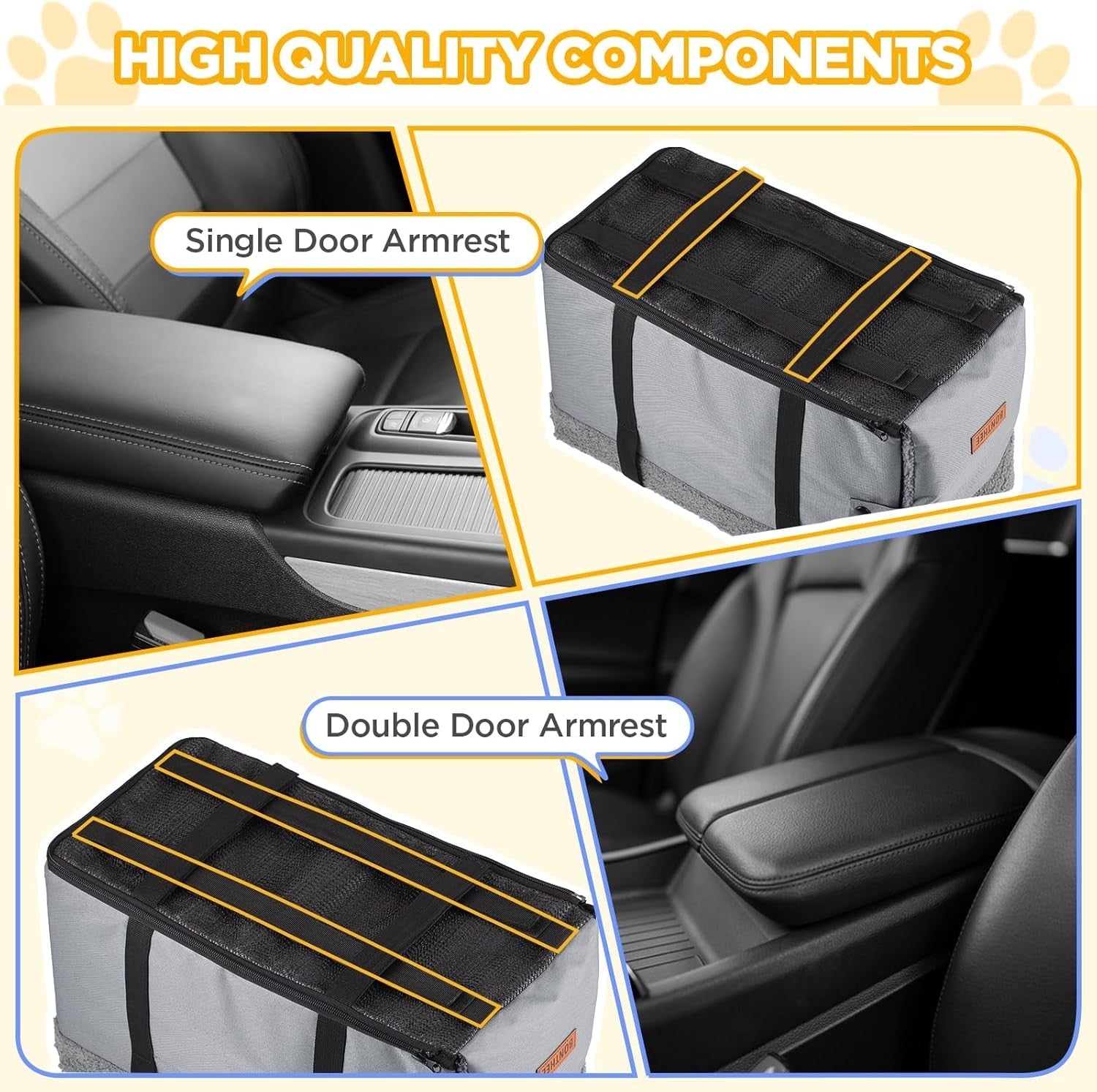 Dog Booster Seat Centre Console Pet Travel Carrier Safety Harness