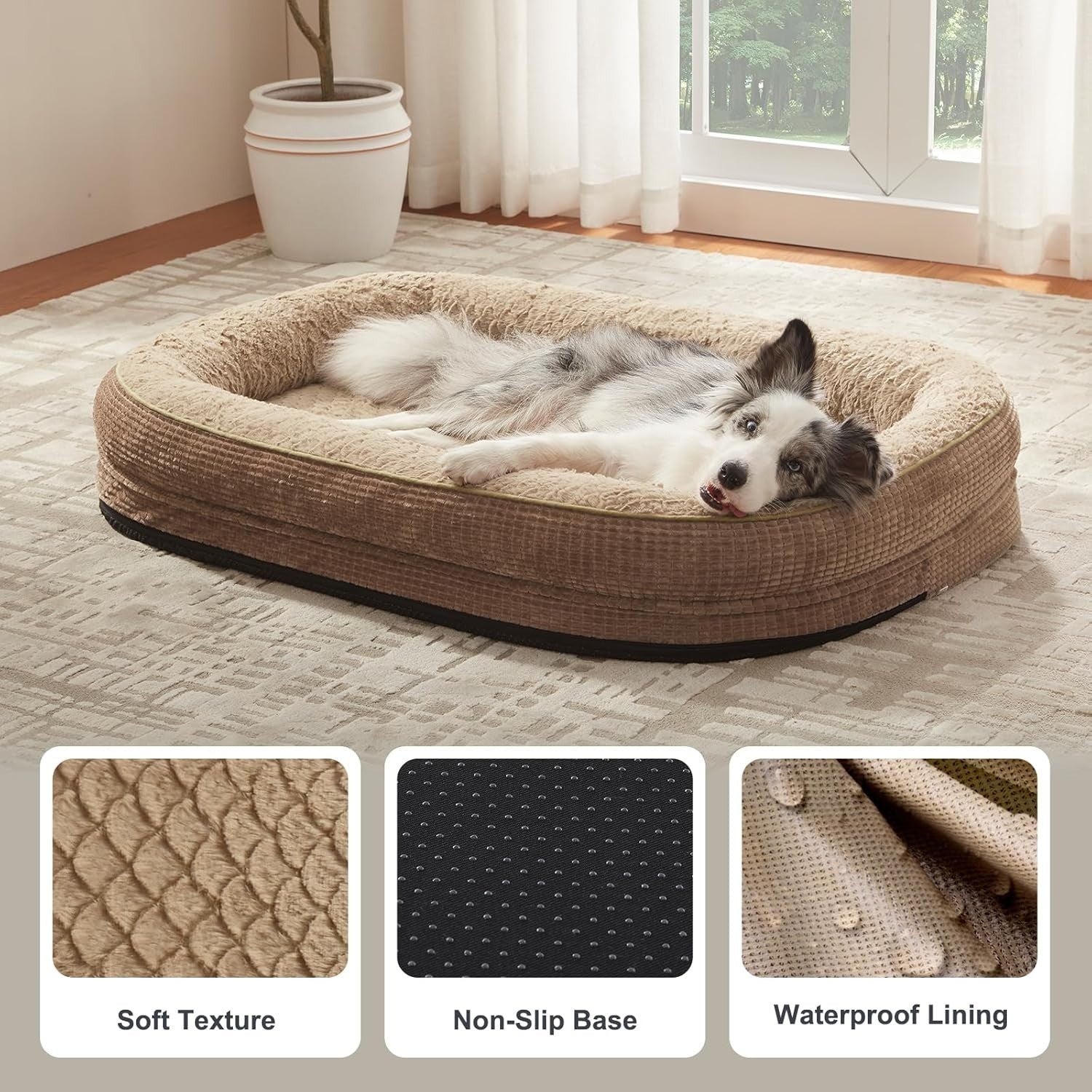 XXL Orthopedic Dog Bed 122x89x19cm Memory Foam Washable