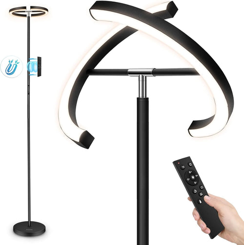 Modern LED Uplighter Floor Lamp Dimmable Remote Touch 3000–6000K 22W Light