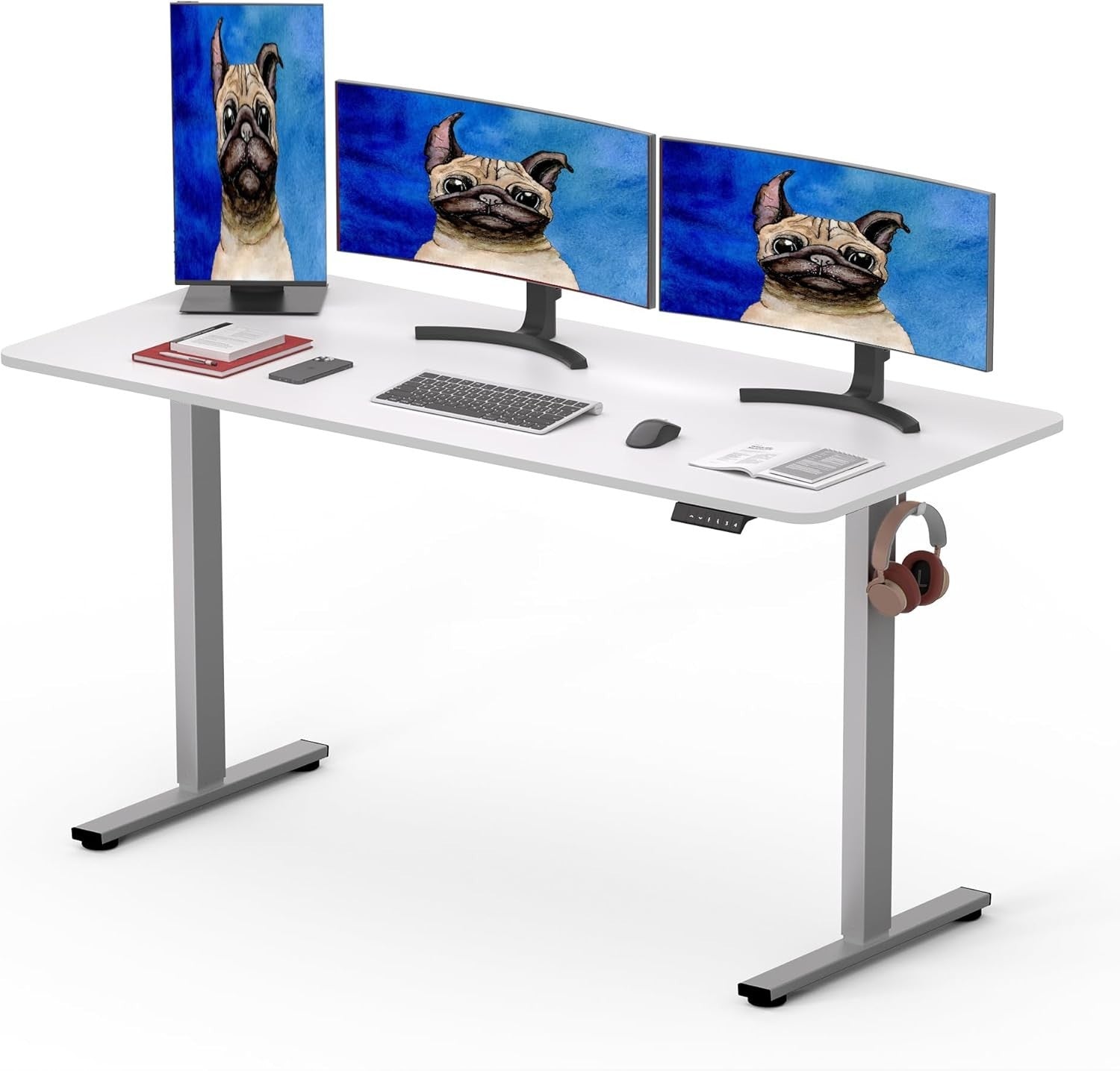 Electric Standing Desk 160x80cm Adjustable Sit Stand Table with Memory Presets