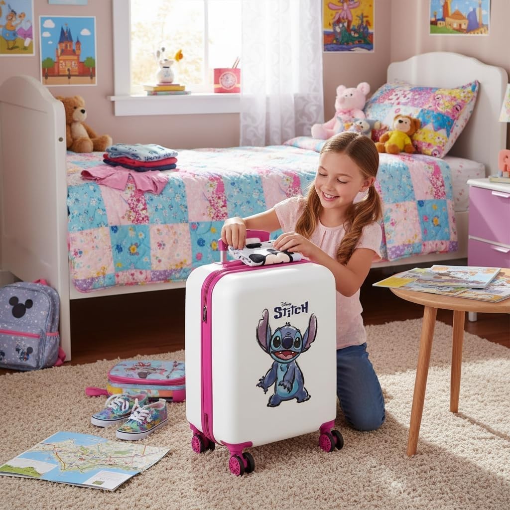 Kids Cabin Suitcase Hard Shell 4 Spinner Wheels Lock Lightweight 55cm