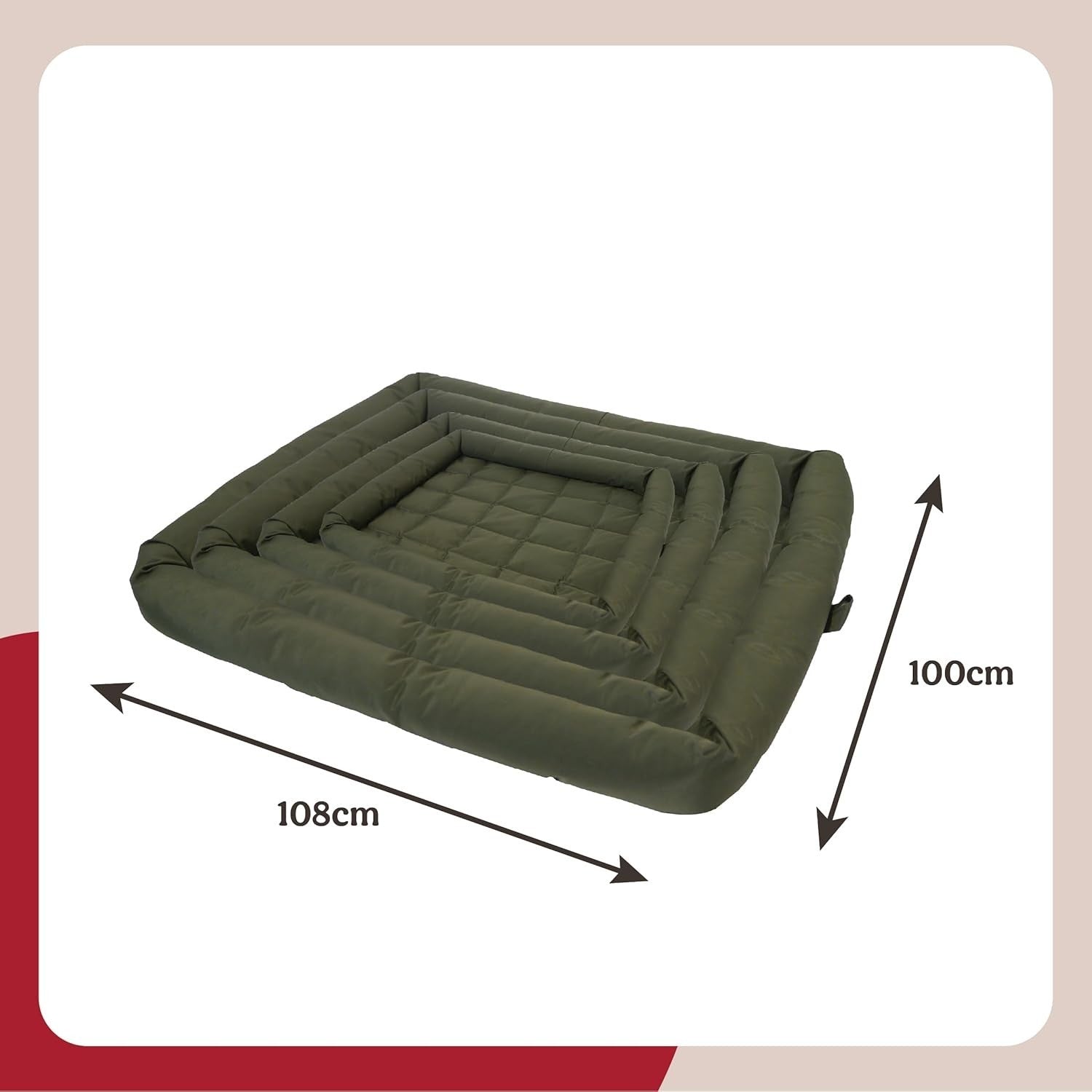Extra Large Dog Crate Mattress 108x100cm Waterproof