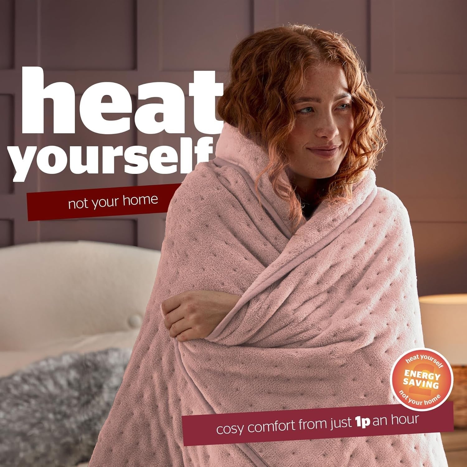 Electric Heated Throw Blanket 9 Heat Settings Fast Washable 120x160cm
