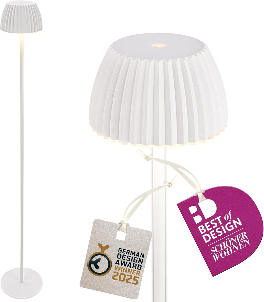 Rechargeable LED Floor Lamp White Touch Dimmable Wireless IP44 Modern