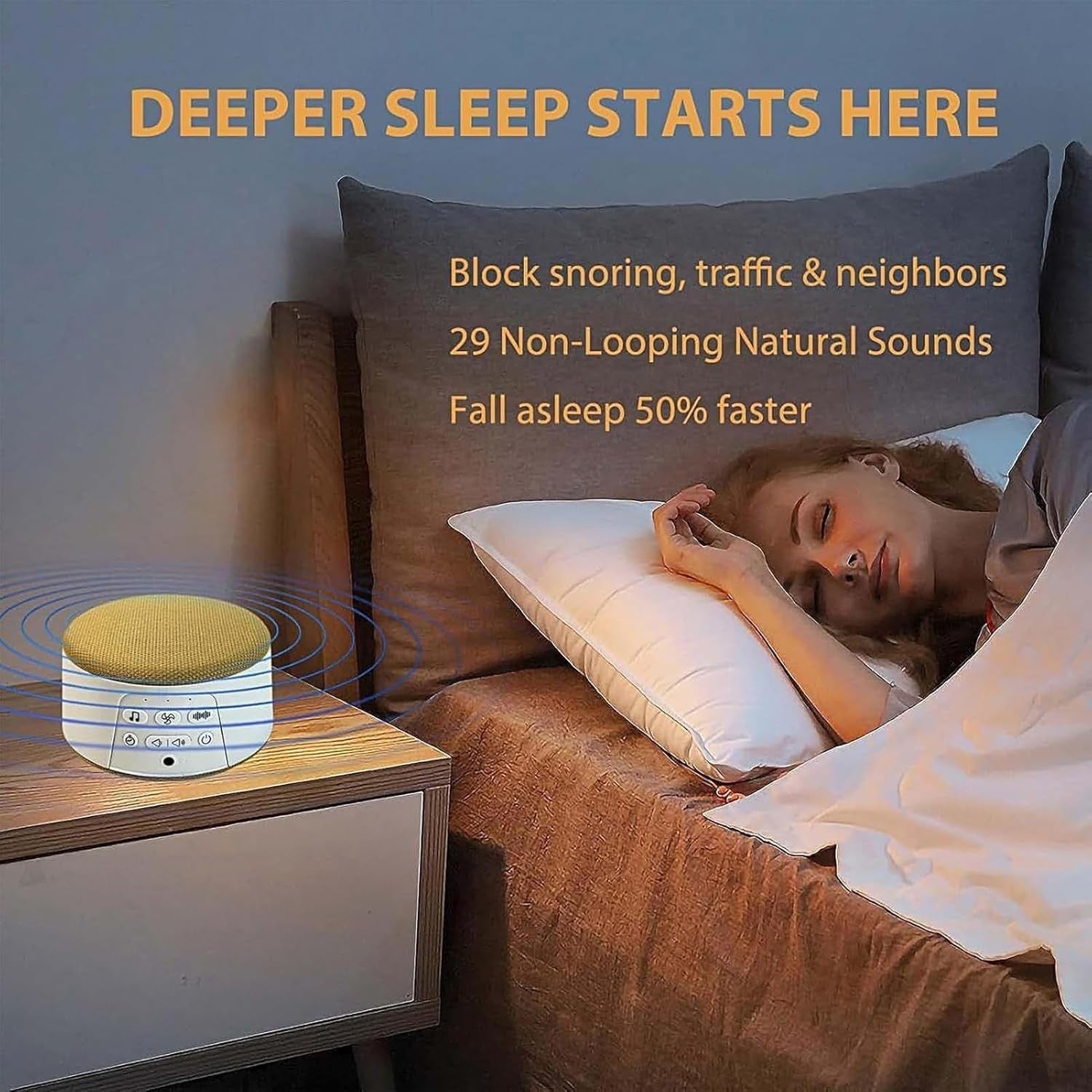White Noise Machine with Diffuser, Humidifier, 10 Sounds & LED Night Light